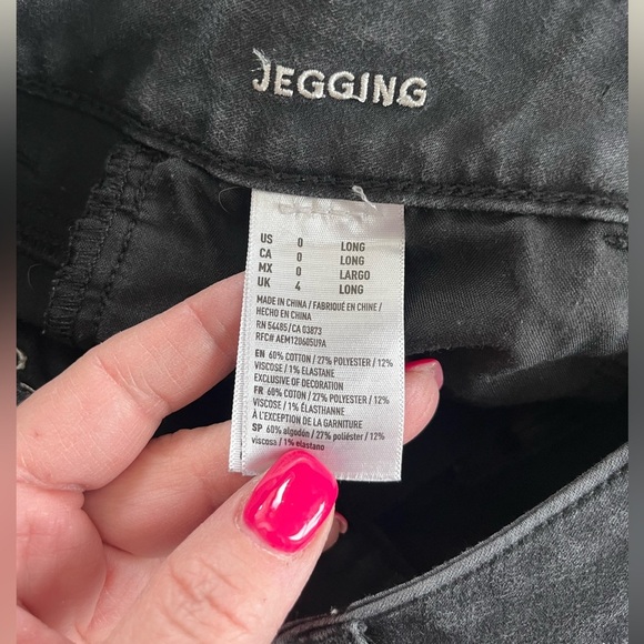 American Eagle Black Stretch Jeggings Women’s Size 0 Long - Picture 11 of 15